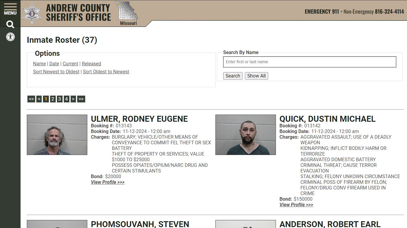 Inmate Roster (41) - Andrew County Sheriff