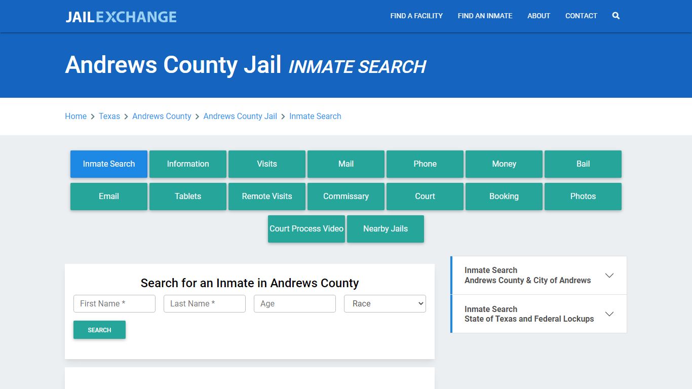 Andrews County Jail, TX Inmate Search: Roster & Mugshots